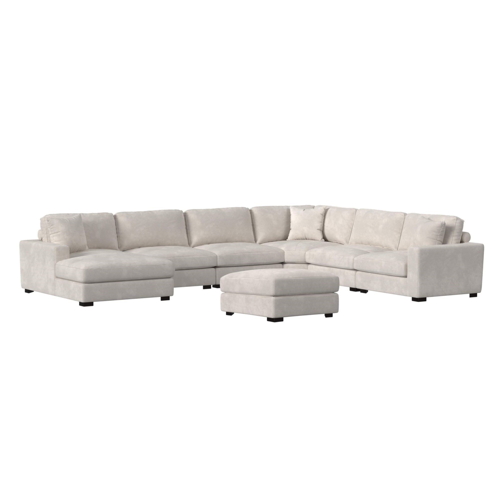 Arizona Modular 7PC Sectional Set with LHF Chaise in Steno Beige