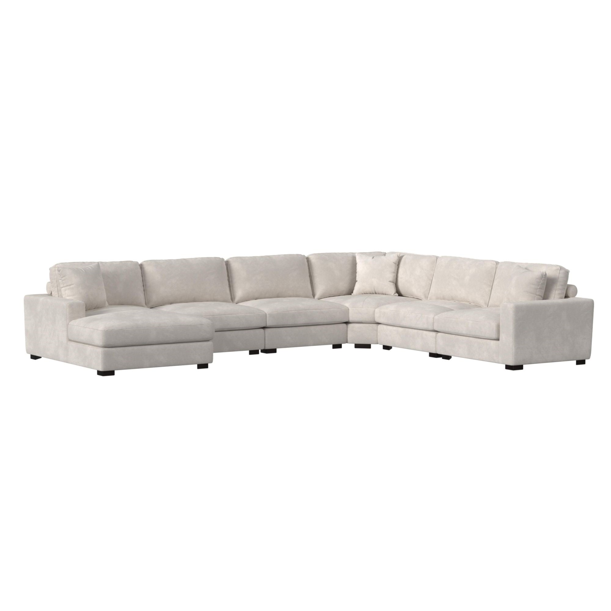 Arizona Modular 6PC Sectional Set with LHF Chaise in Steno Beige