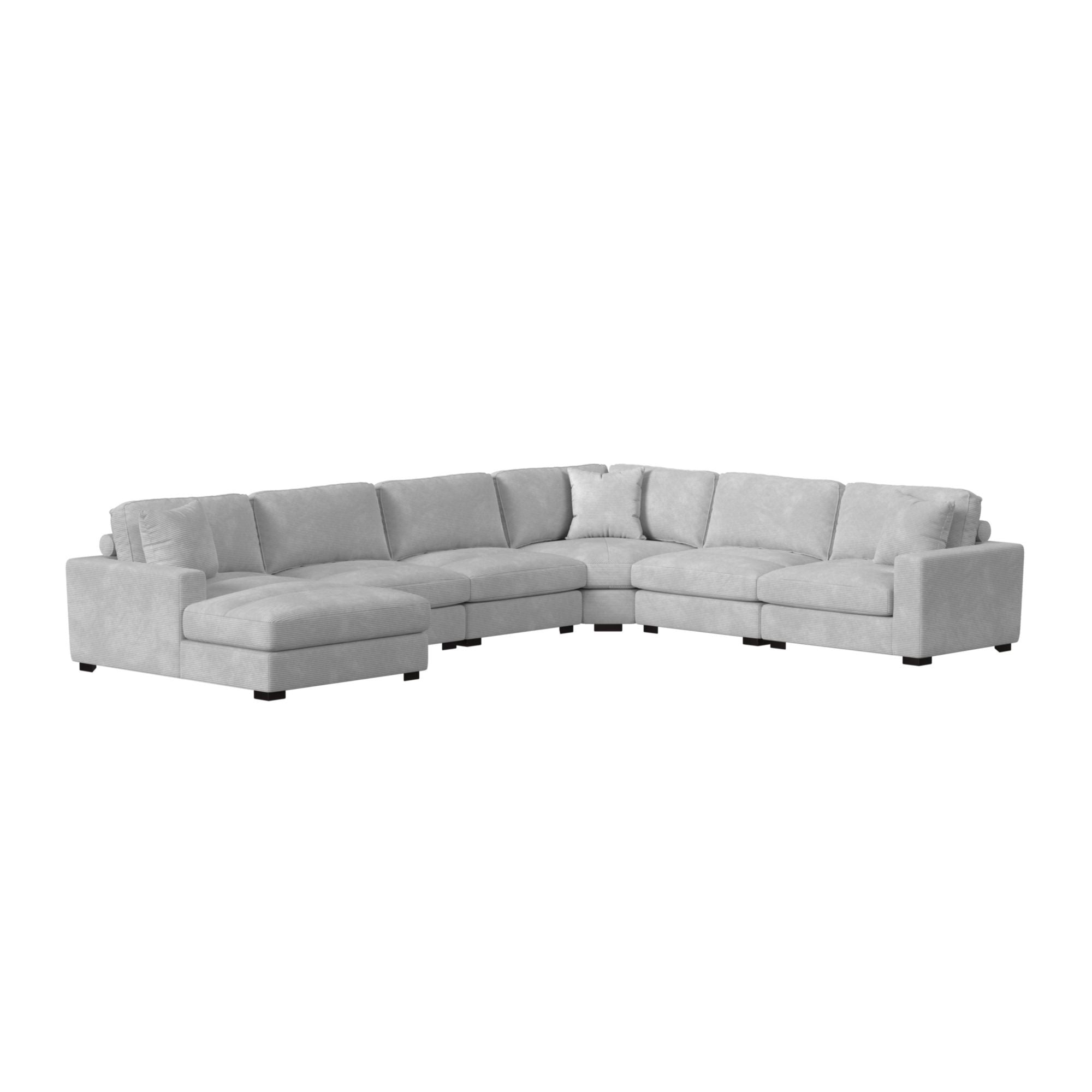 Arizona Modular 6PC Sectional Set with LHF Chaise in Steno Stone