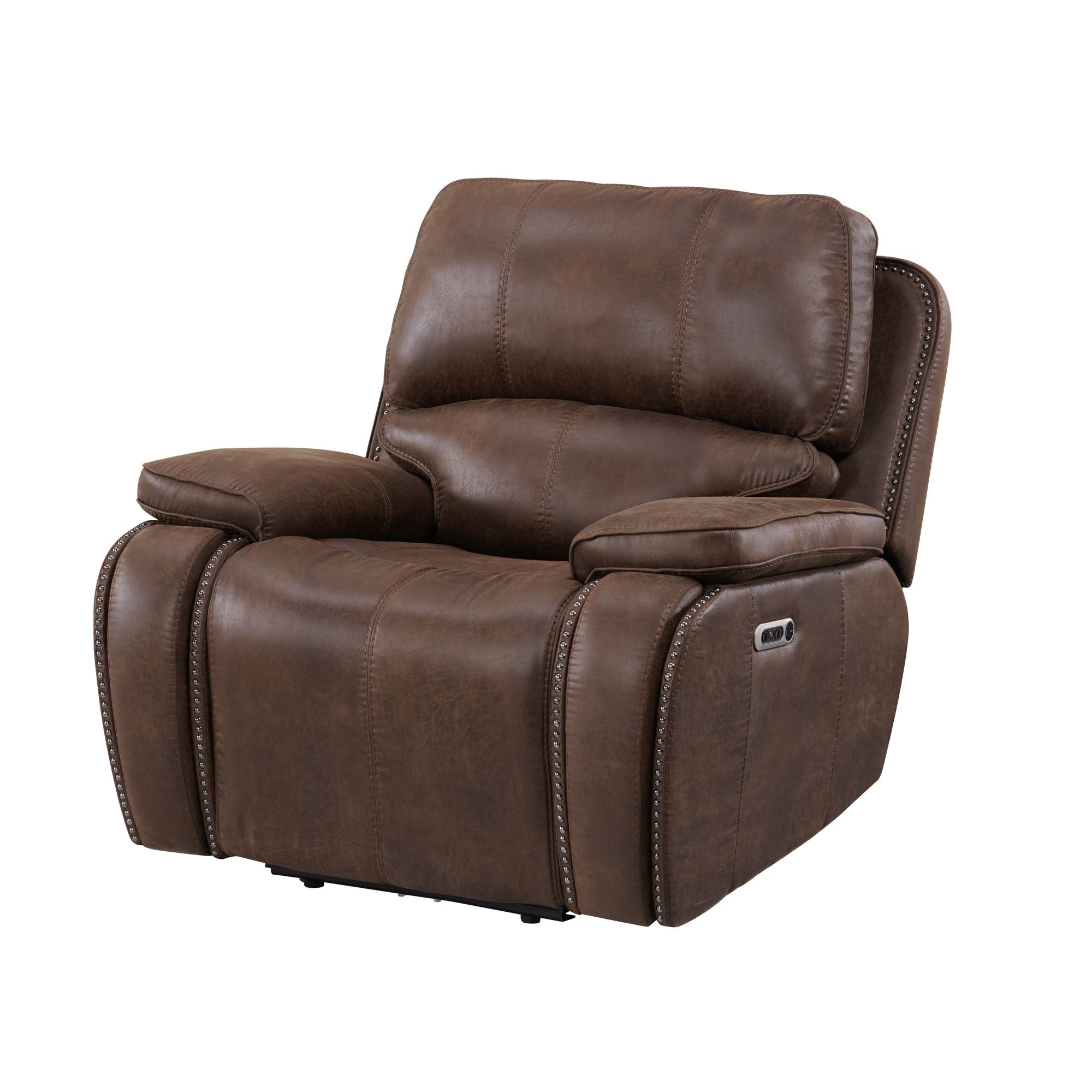 Atlantis Power Motion Recliner with Power Head Recliner in Heritage Brown