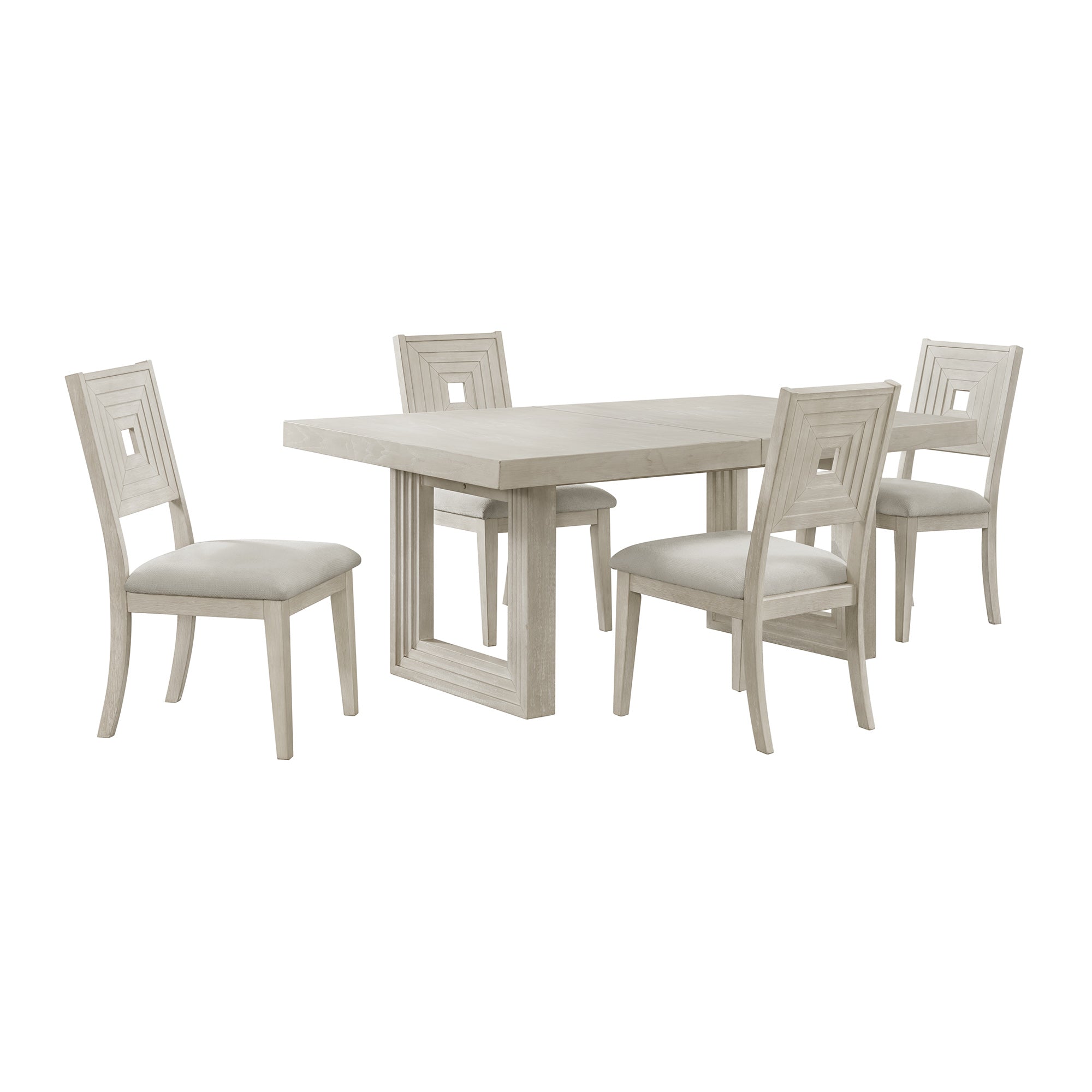 Avalanche 5PC Standard Height Dining Set in Antique White-Table and Four Chairs