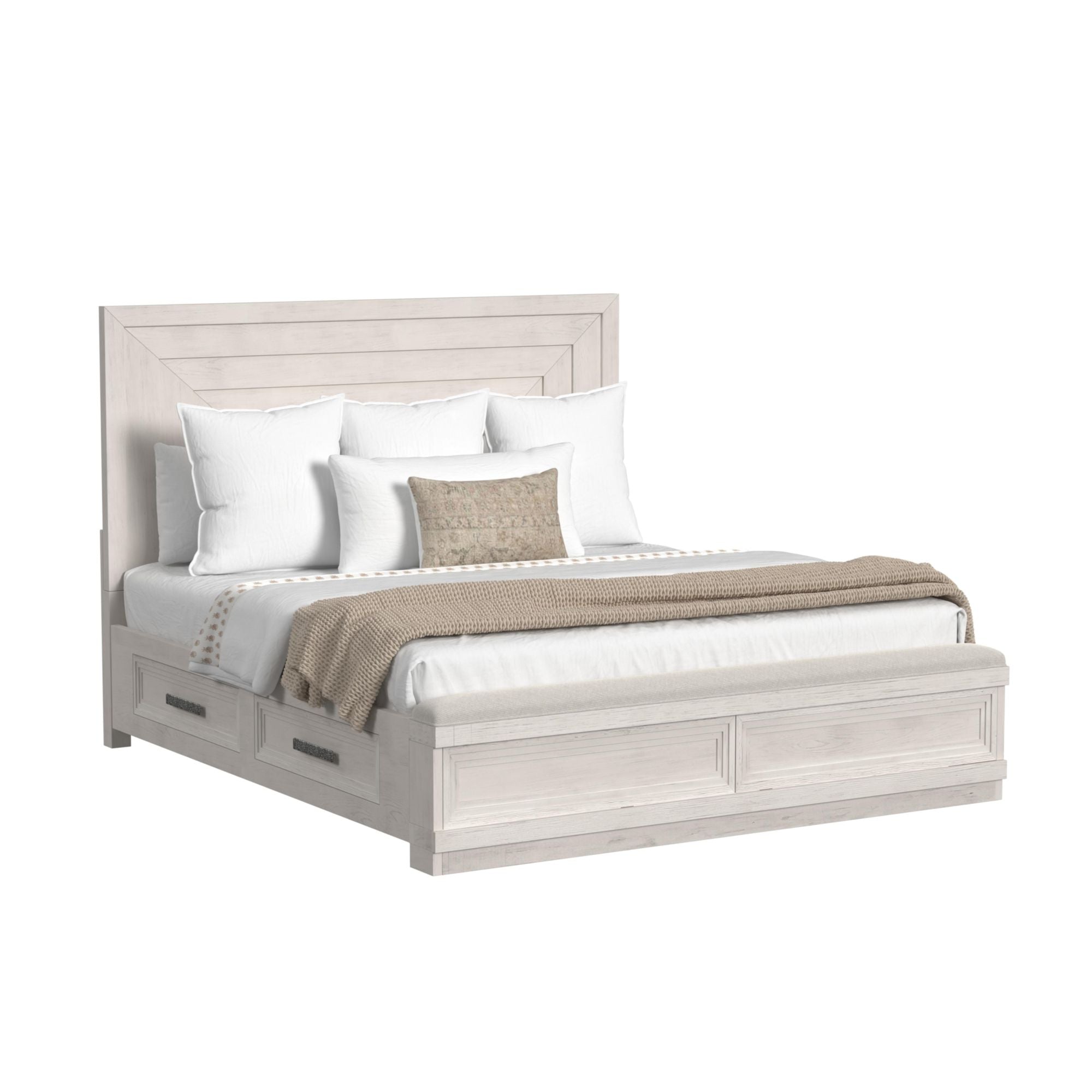 Avalanche King Storage Bed in Antique White