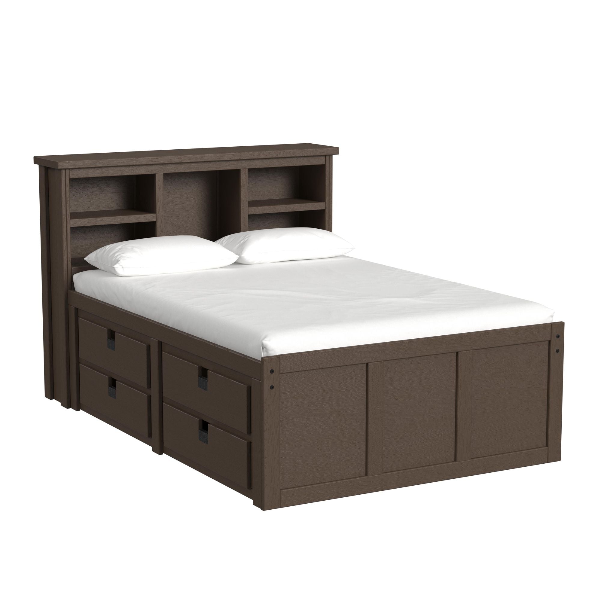 Cali Kids Complete Full Captains Bed in Brown