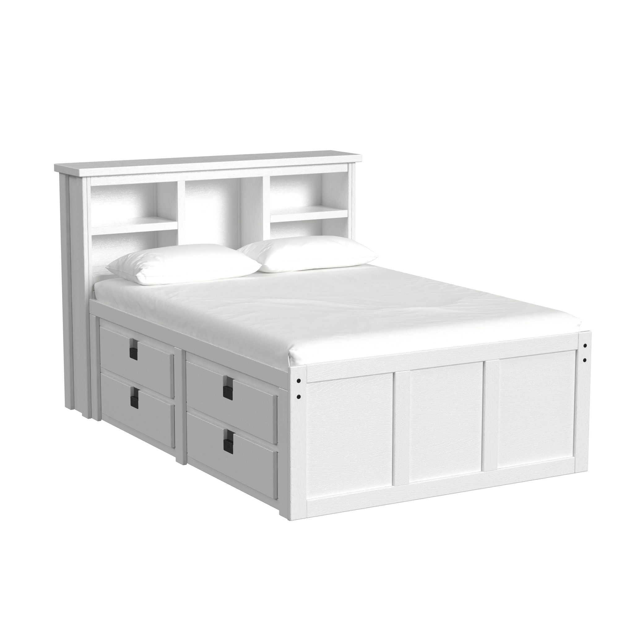 Cali Kids Complete Full Captains Bed in White