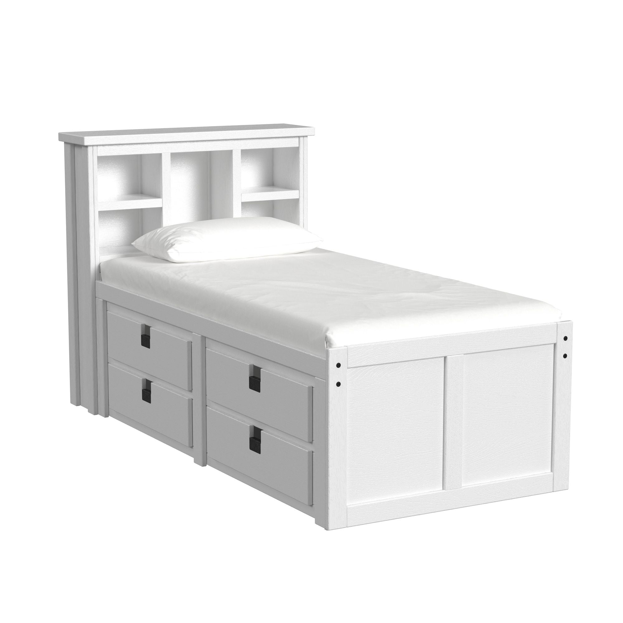 Cali Kids Complete Twin Captains Bed in White