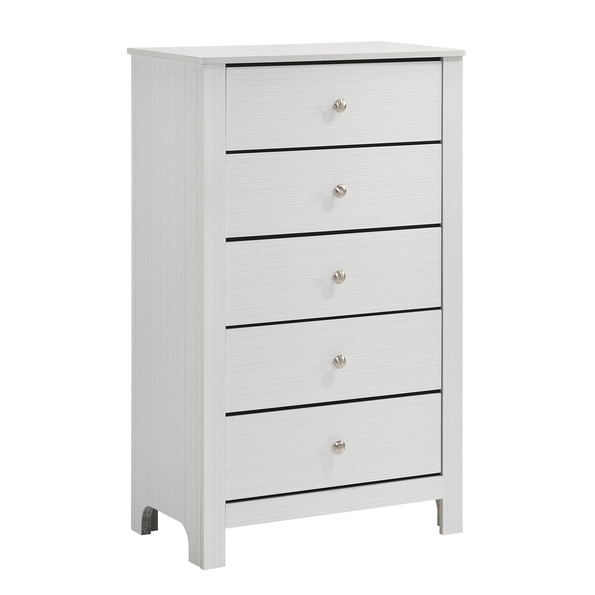 Catalina Five Drawer Chest White