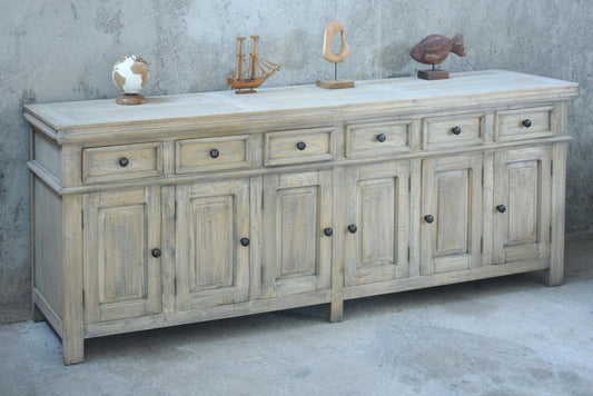 Chelsa Credenza 6Raisd Panel
Dr 6Drw w/RG 86.2x18.1x33.1"H 219x46x84cm Driftwood