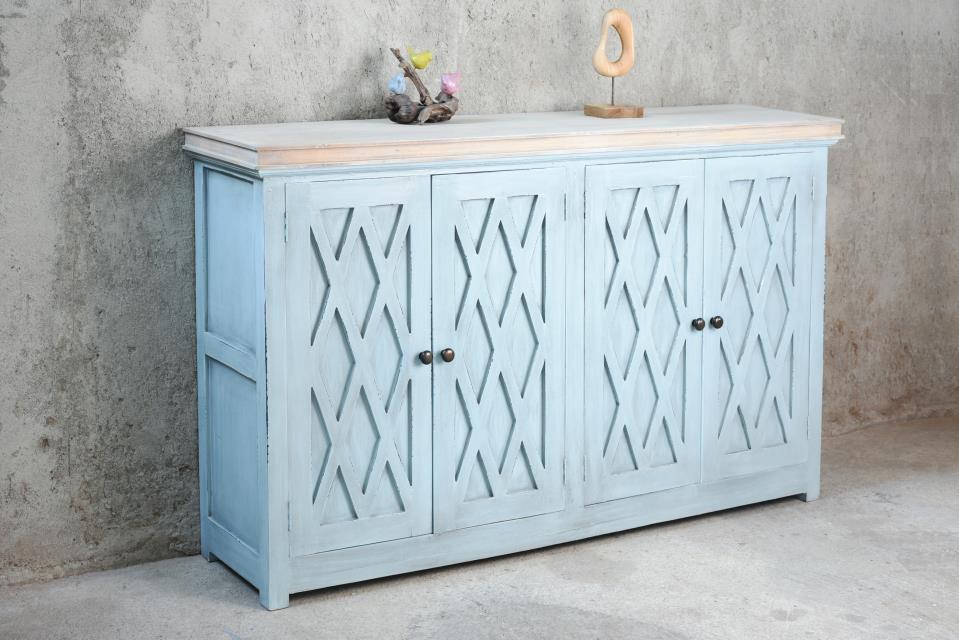 Agusta Credenza 4Doors
Woven Mouldings 66.5x15.7x39.3"H (169x40x100cm) Driftwood