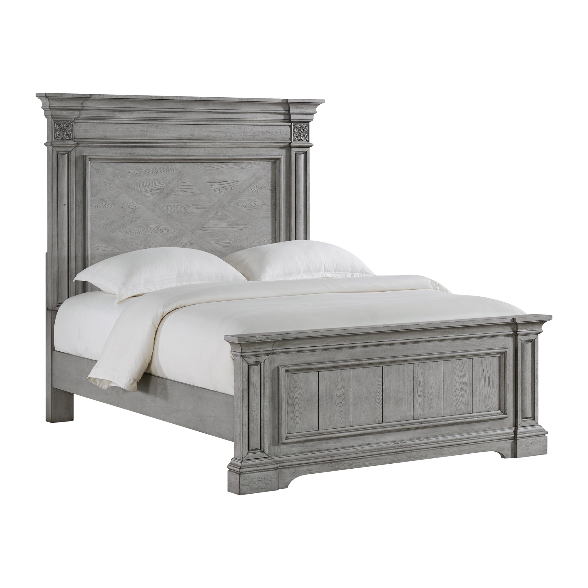 Glenmore Queen Panel Bed in Aged Grey