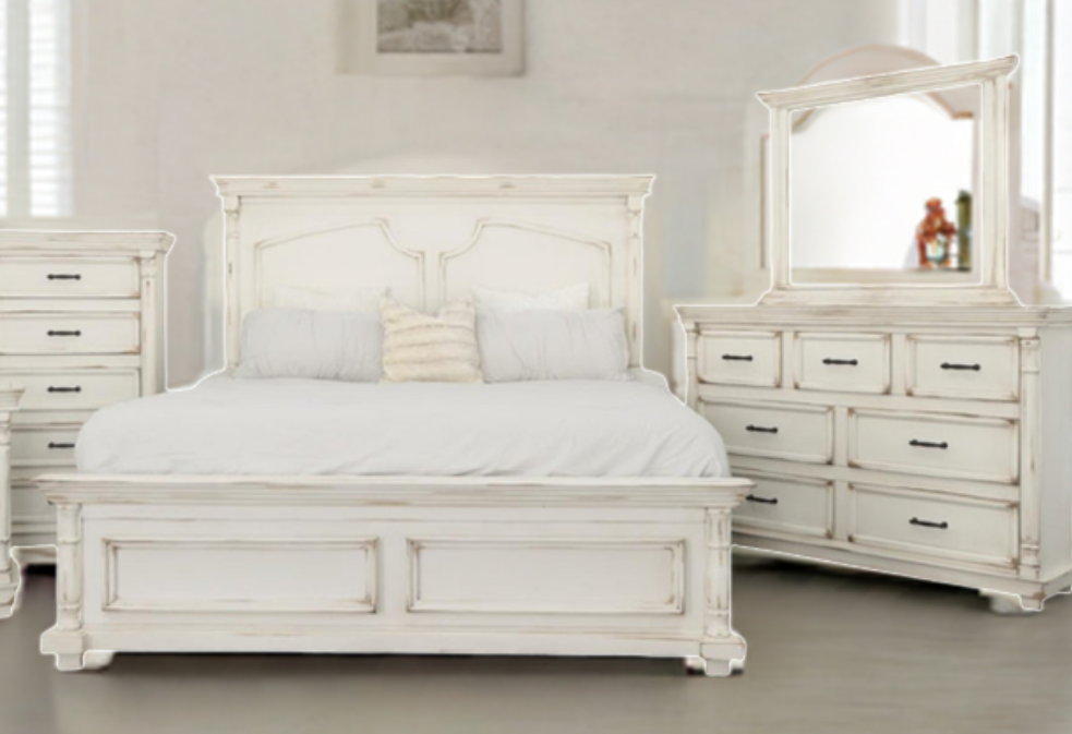 Aniston Queen Bed Shadow White