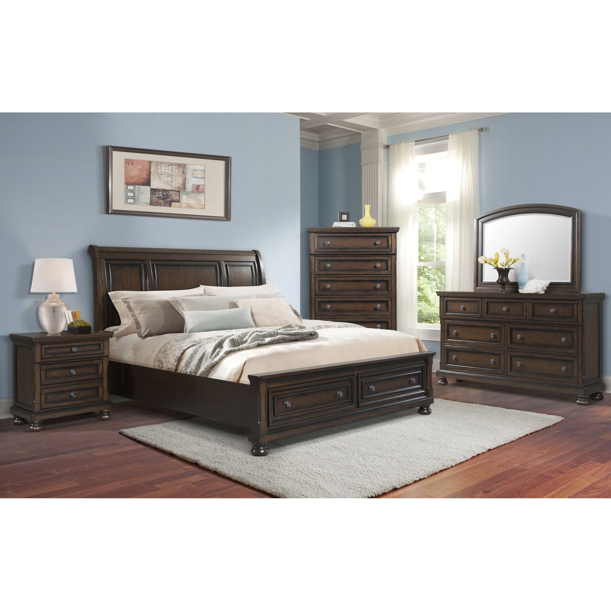 Kingston King Bed W/Storage Footboard and Non-Storage Rails