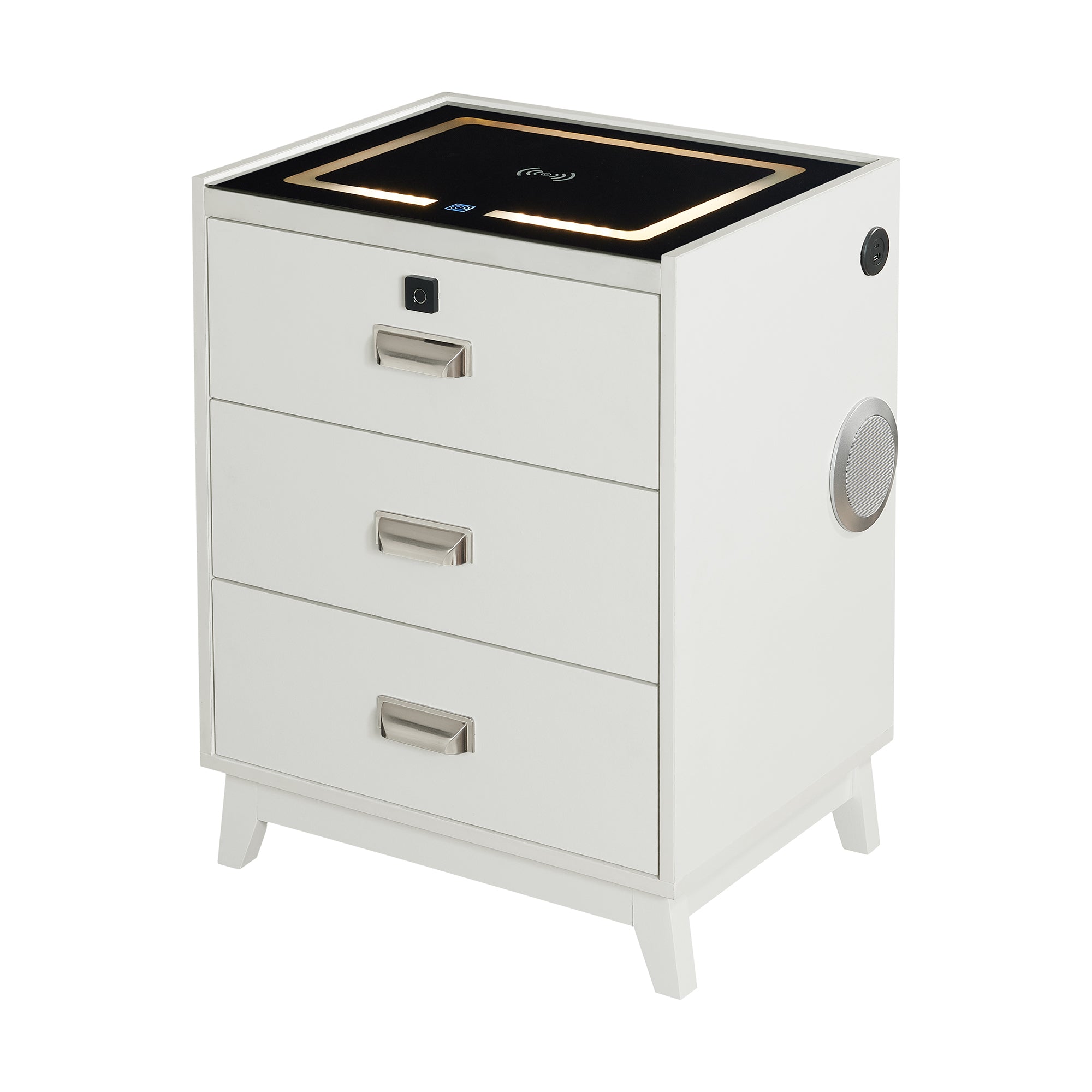 Rio Nightstand with Electronic Features in White