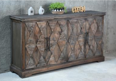 Diamond Credenza 4Diamond Moulded Doors in Tea Brown (color in picture may vary)