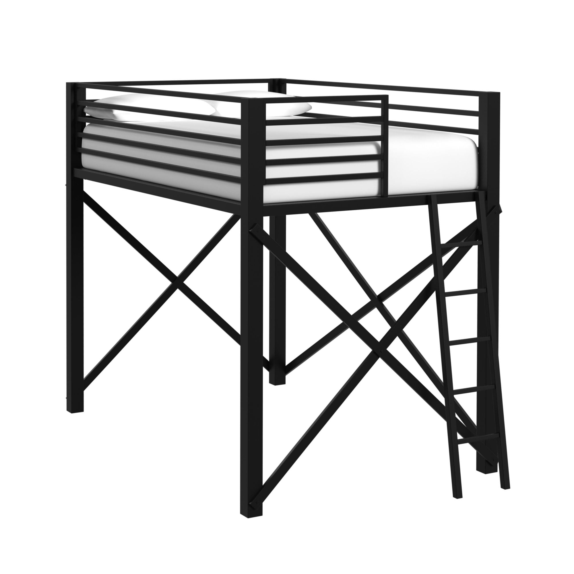 Talia Full Loft Bunk and Ladder in Black