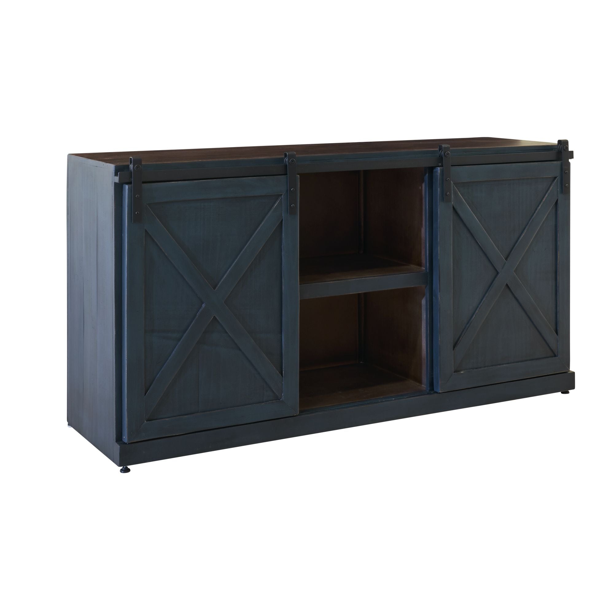 Urban Loft Console in Blue #10 with Brown Top