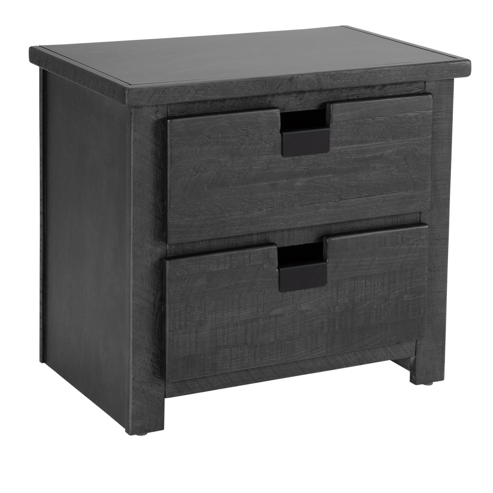 Vista Grey - Rough Finish 2 Drawer Night Stand