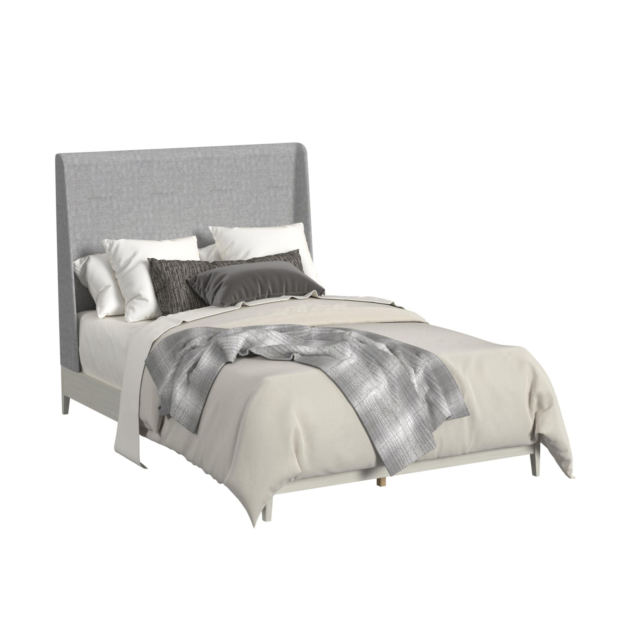 Westland Full UPH Bed with Grey Fabric in Almond