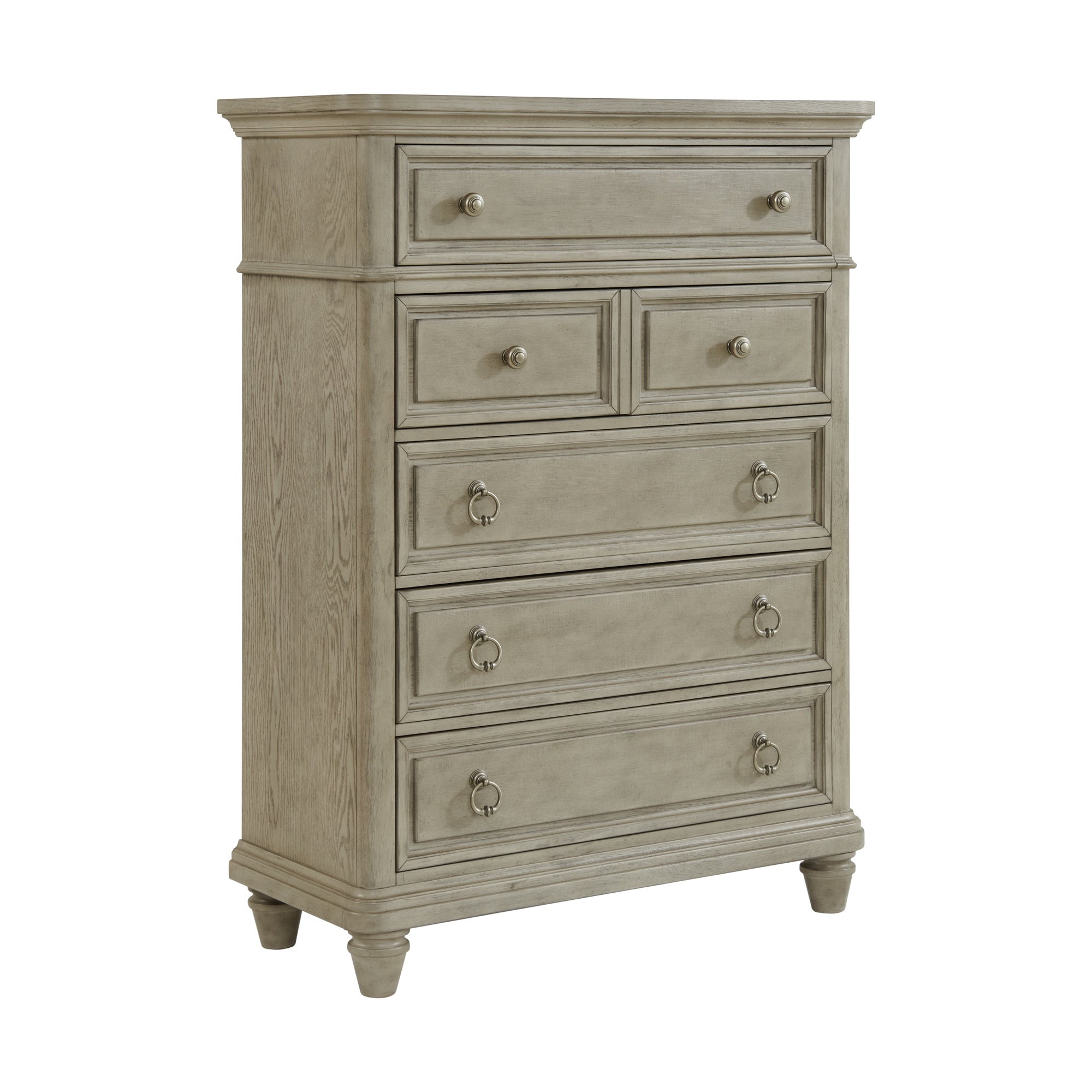 Whit-Ash 5-Drawer Chest in Light Grey