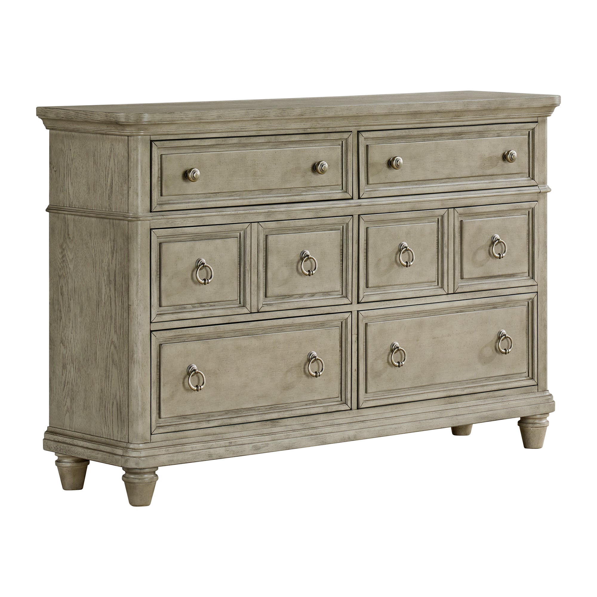 Whit-Ash 6-Drawer Dresser in Light Grey