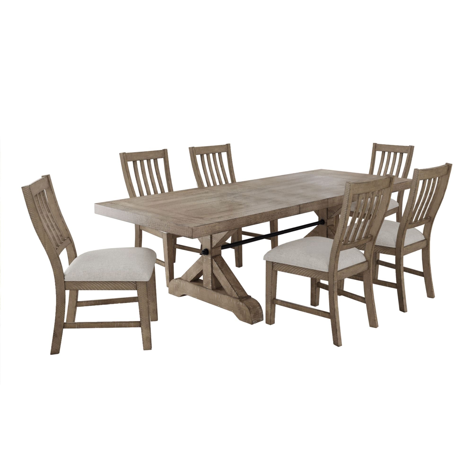 Yellowstone 7PC Standard Height Dining Set in Medium Brown-Table and Six Chairs