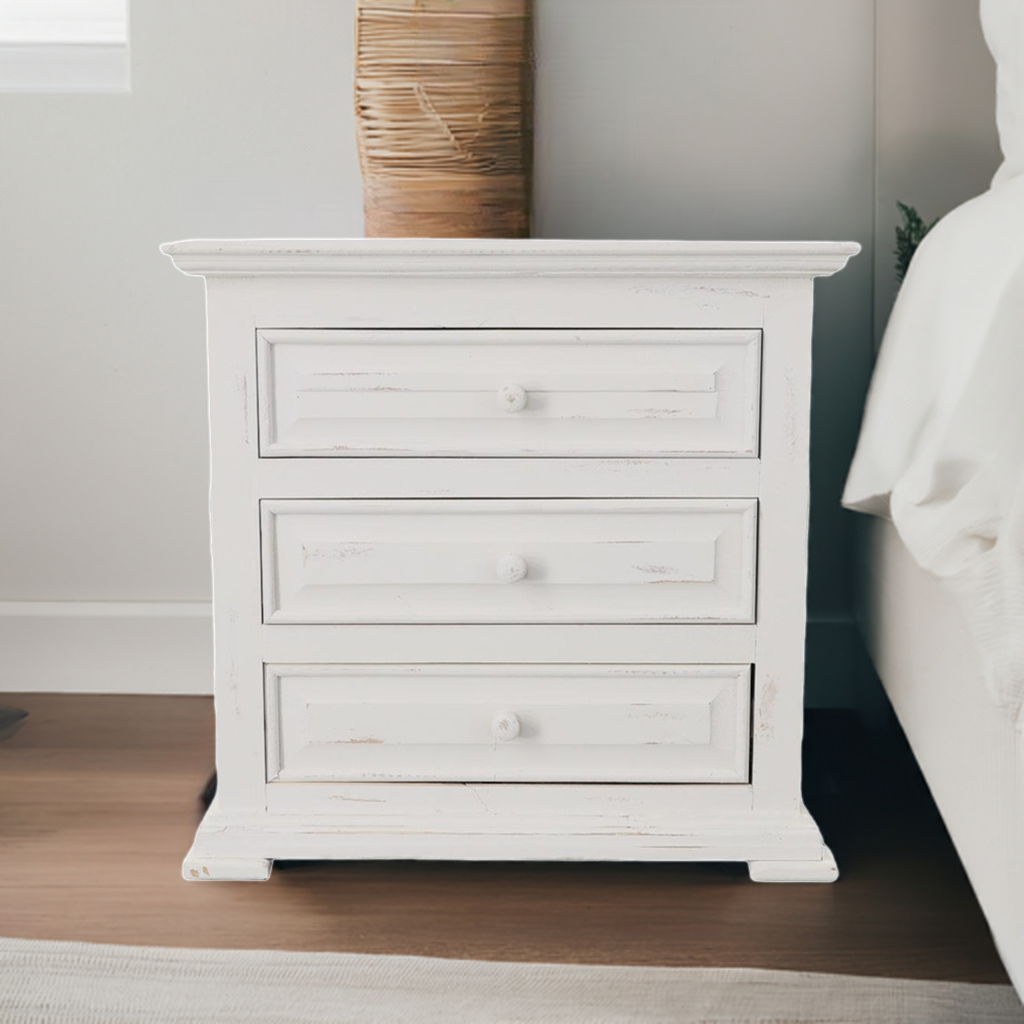 Chalet Nightstand Nero White