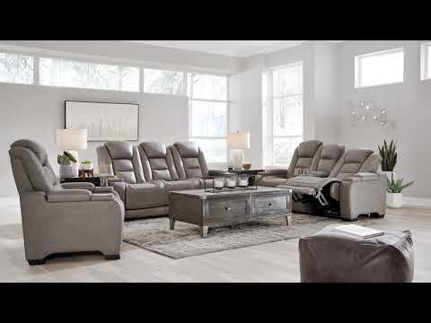 Signature Design by Ashley The Man-Den Power Leather Match Recliner U8530513 EXTERNAL_VIDEO 1