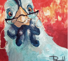 WB1359-Chicken w/Glasses   32x32