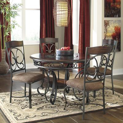 Signature Design by Ashley Round Glambrey Dining Table with Trestle Base D329-15