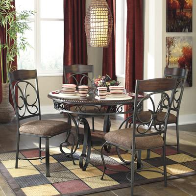 Signature Design by Ashley Round Glambrey Dining Table with Trestle Base D329-15