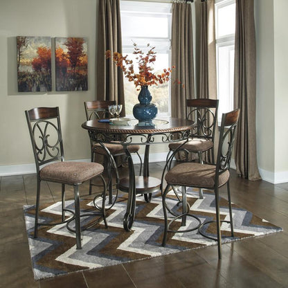 Signature Design by Ashley Round Glambrey Dining Table with Trestle Base D329-15