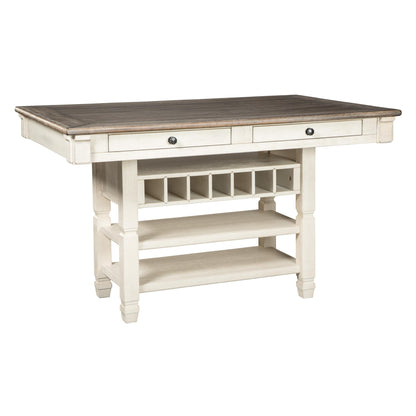 Signature Design by Ashley Bolanburg Counter Height Dining Table with Pedestal Base D647-32