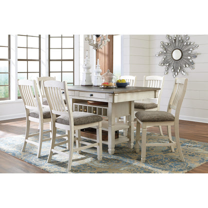 Signature Design by Ashley Bolanburg Counter Height Dining Table with Pedestal Base D647-32