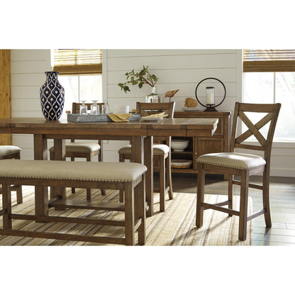 Signature Design by Ashley Moriville Counter Height Dining Table with Pedestal Base D631-32