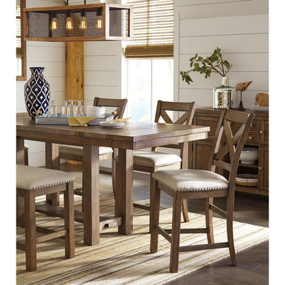 Signature Design by Ashley Moriville Counter Height Dining Table with Pedestal Base D631-32