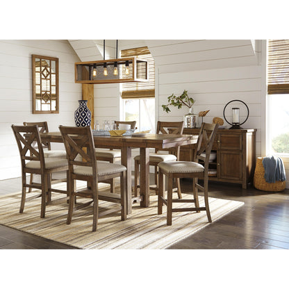 Signature Design by Ashley Moriville Counter Height Dining Table with Pedestal Base D631-32