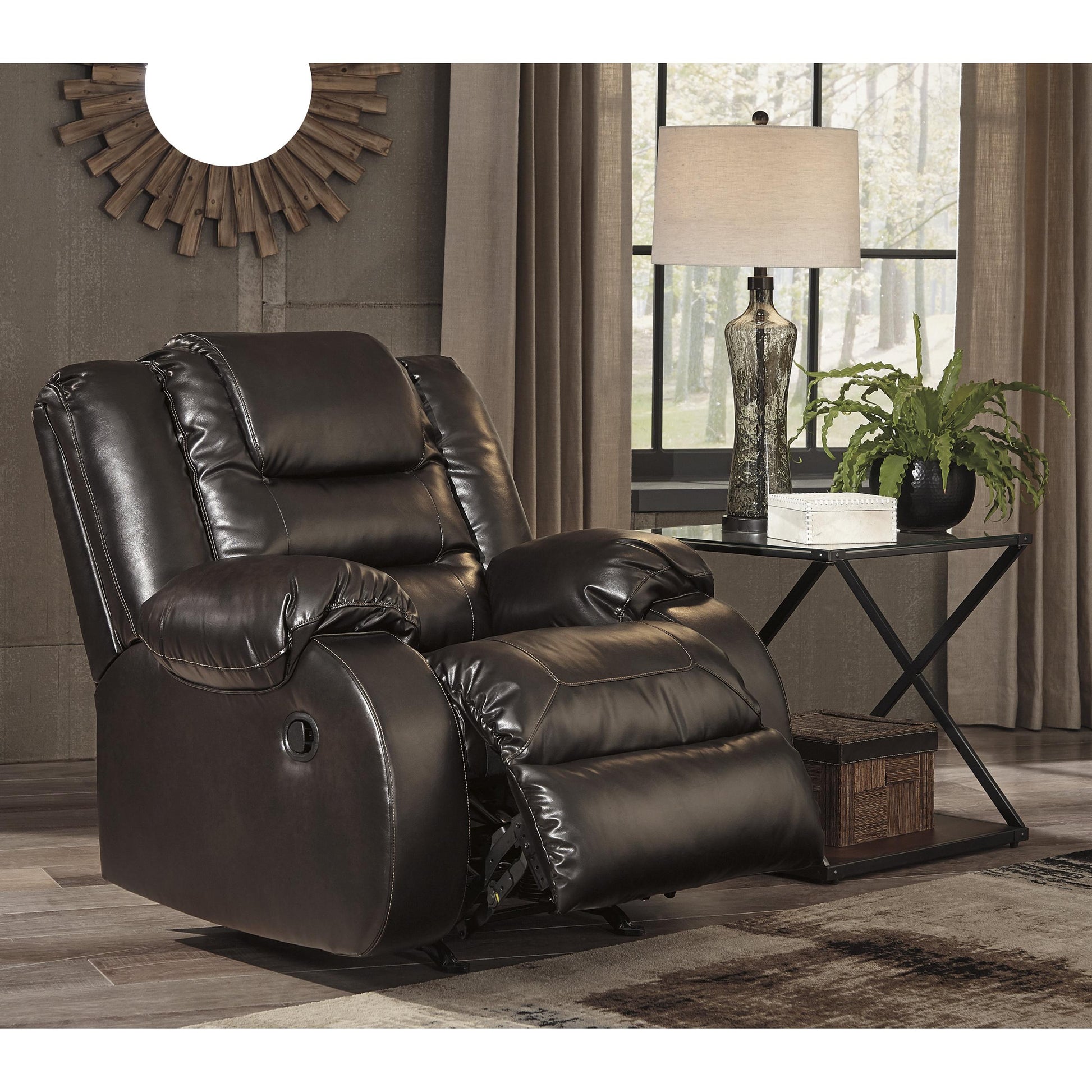 Signature Design by Ashley Vacherie Rocker Leather Look Recliner 79307 ...