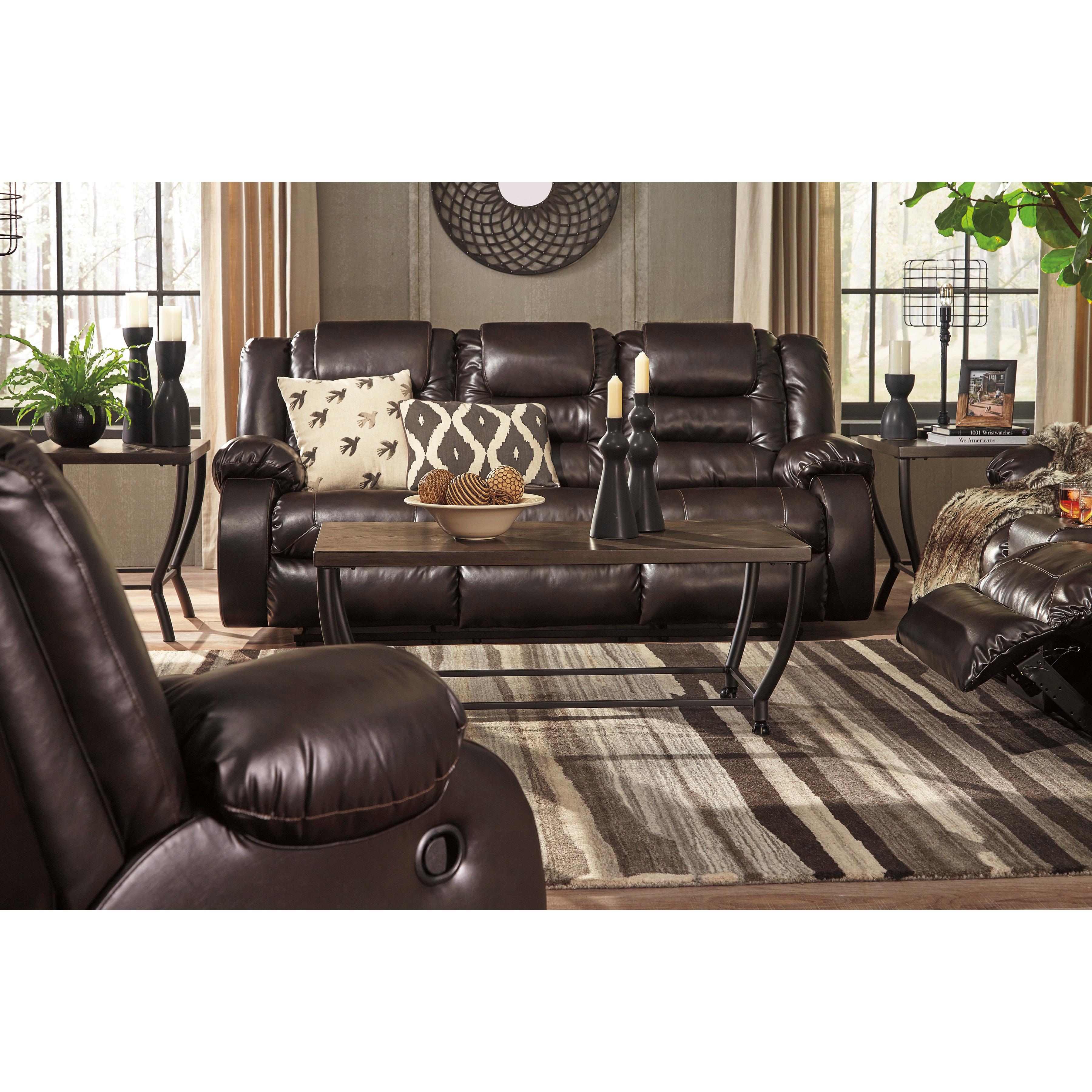 Signature Design by Ashley Vacherie Reclining Leather Look Sofa 7930788