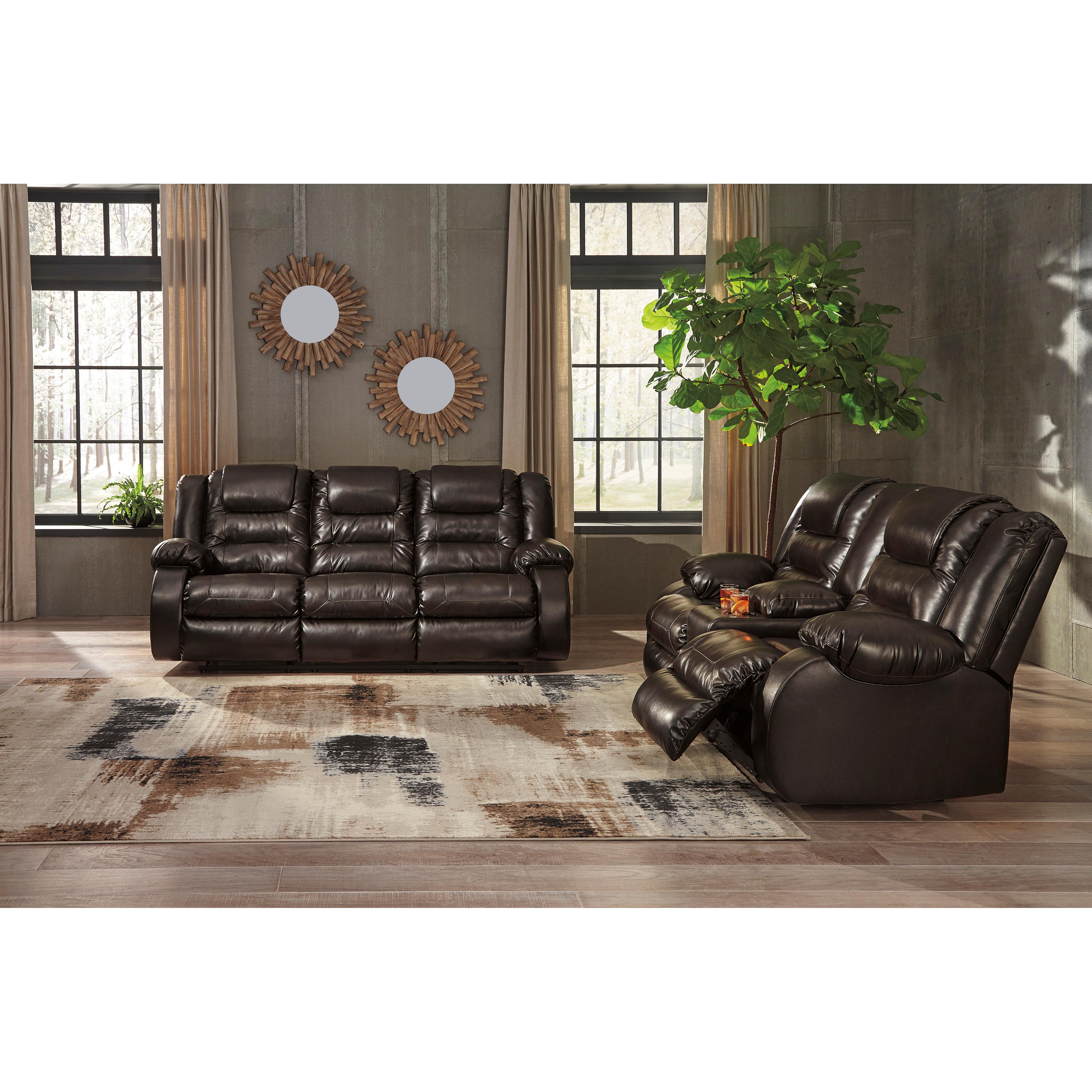 Signature Design by Ashley Vacherie Reclining Leather Look Sofa 7930788