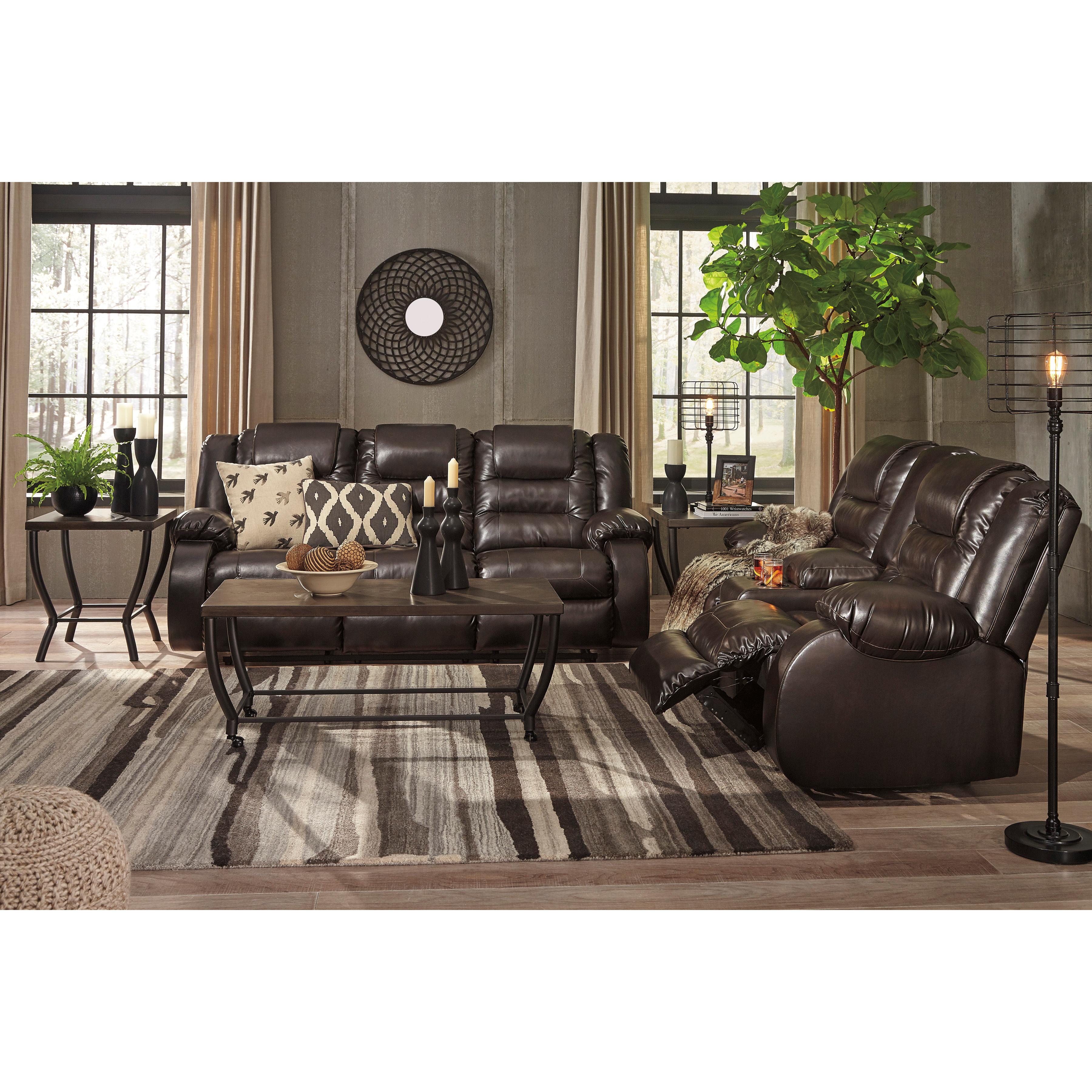 Signature Design by Ashley Vacherie Reclining Leather Look Sofa 7930788