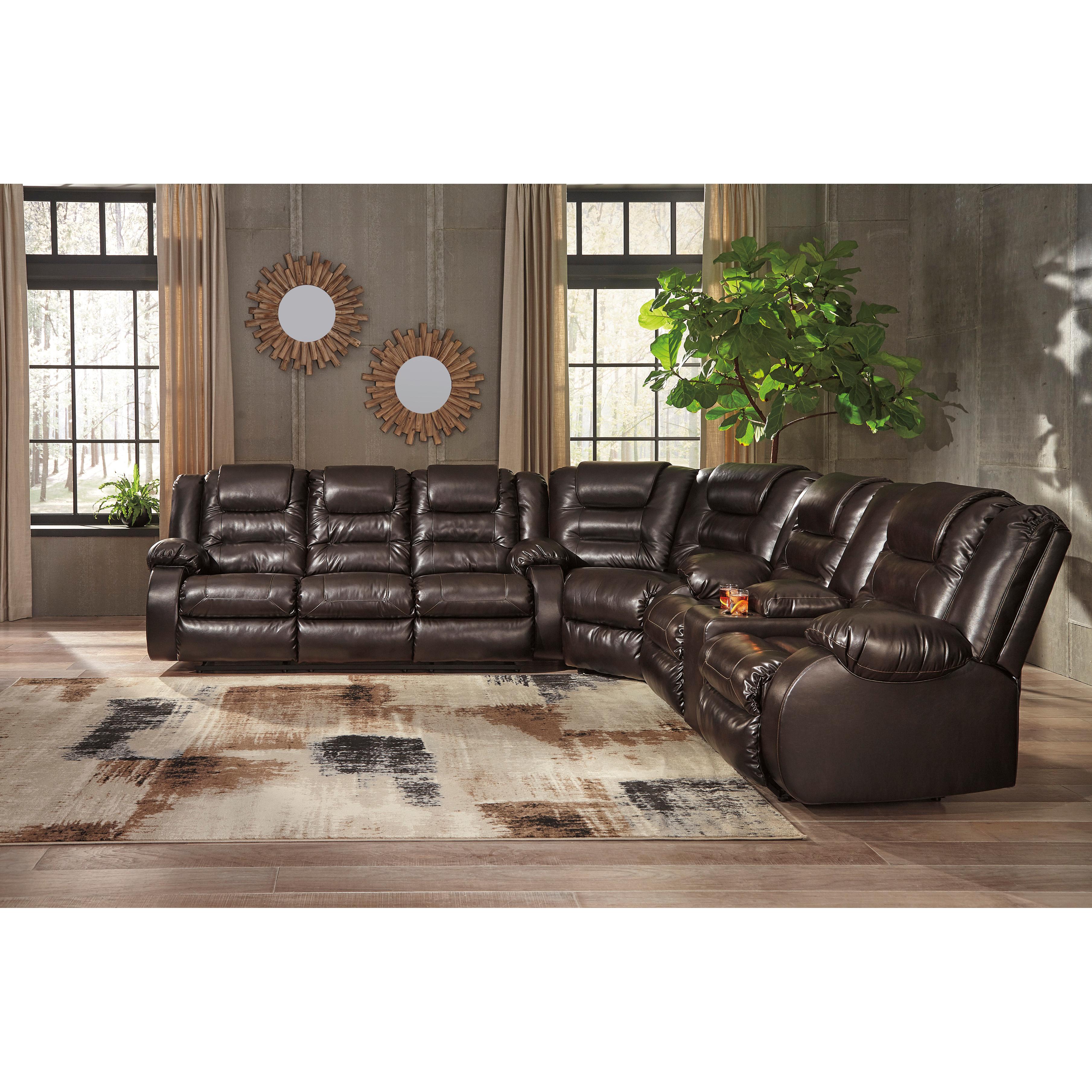 Signature Design by Ashley Vacherie Reclining Leather Look Sofa 7930788