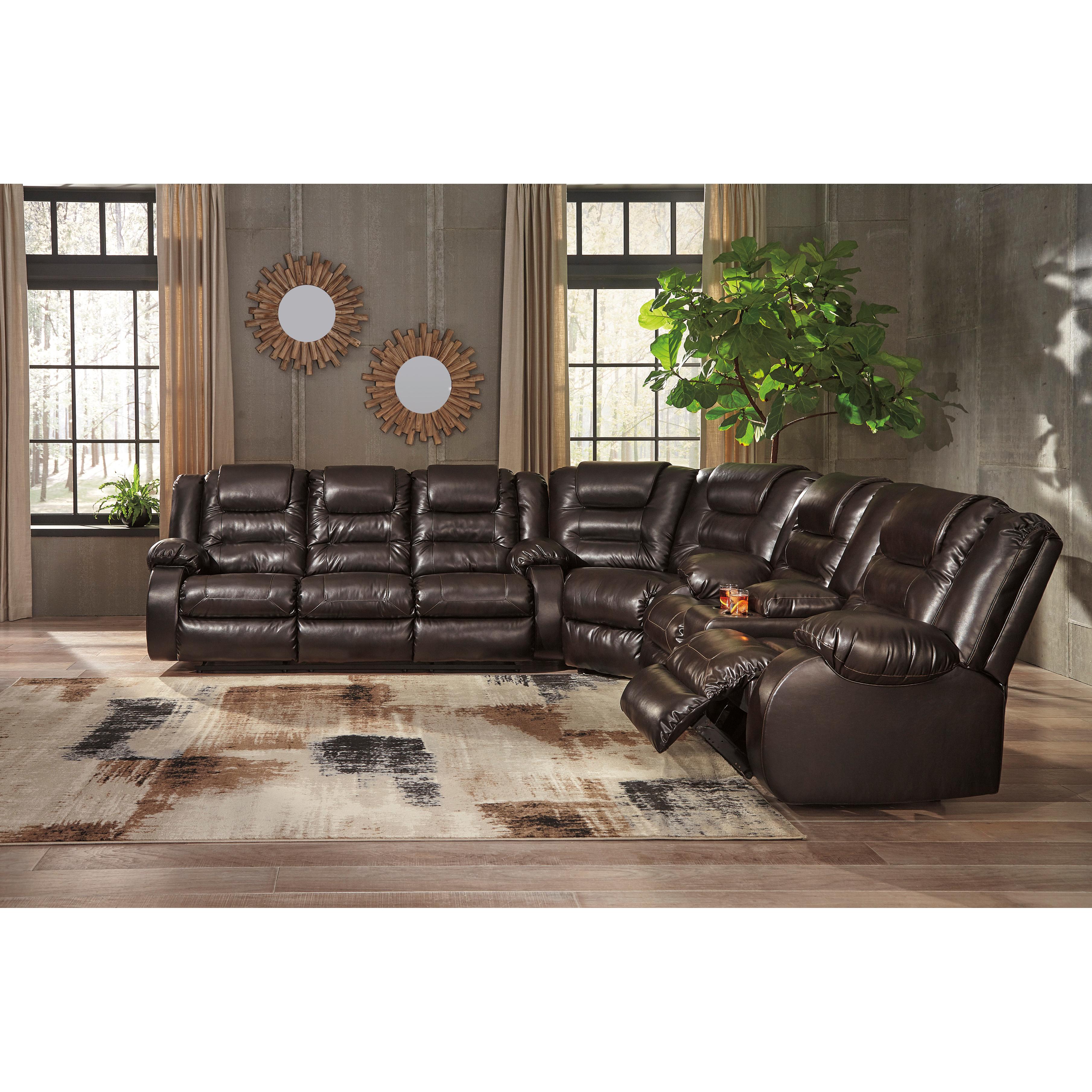 Signature Design by Ashley Vacherie Reclining Leather Look Sofa 7930788