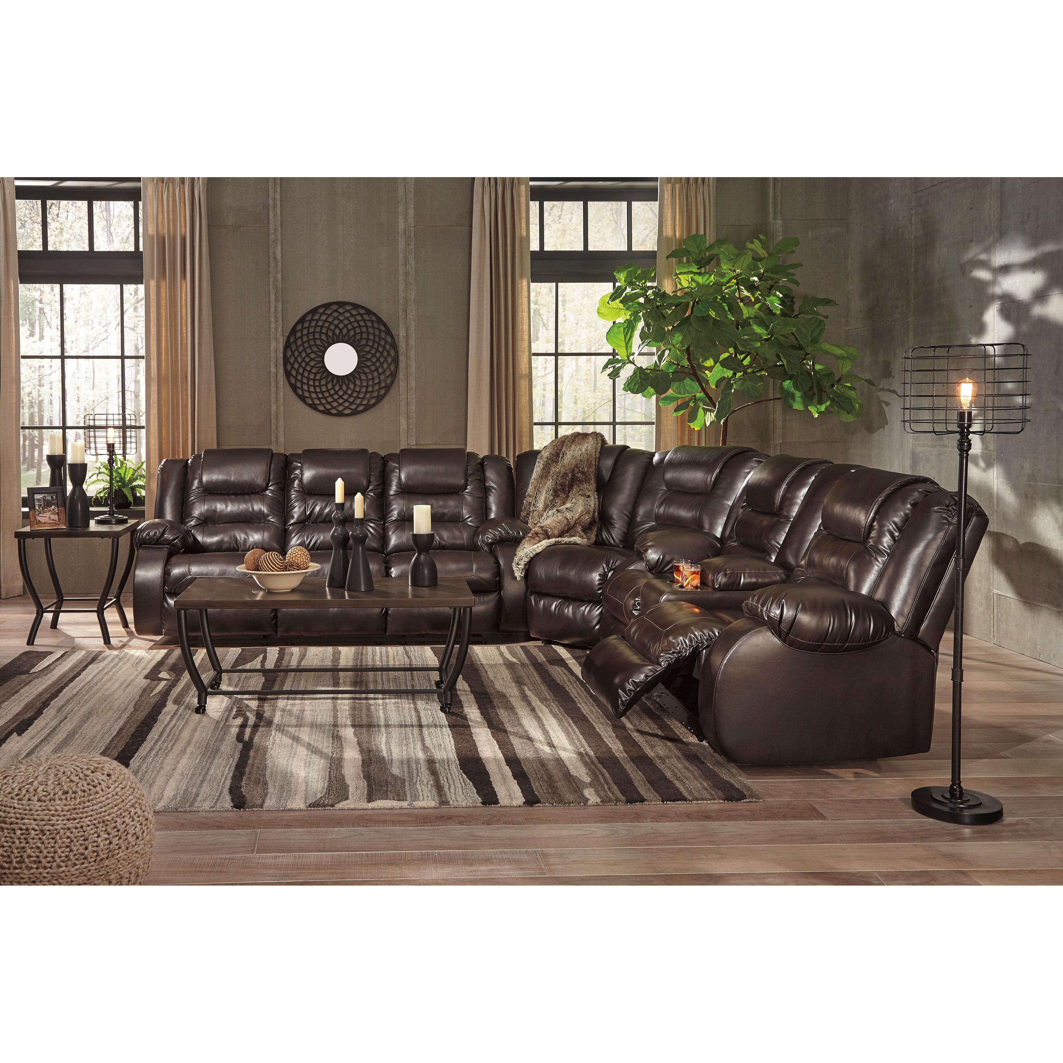 Signature Design by Ashley Vacherie Reclining Leather Look Sofa 7930788