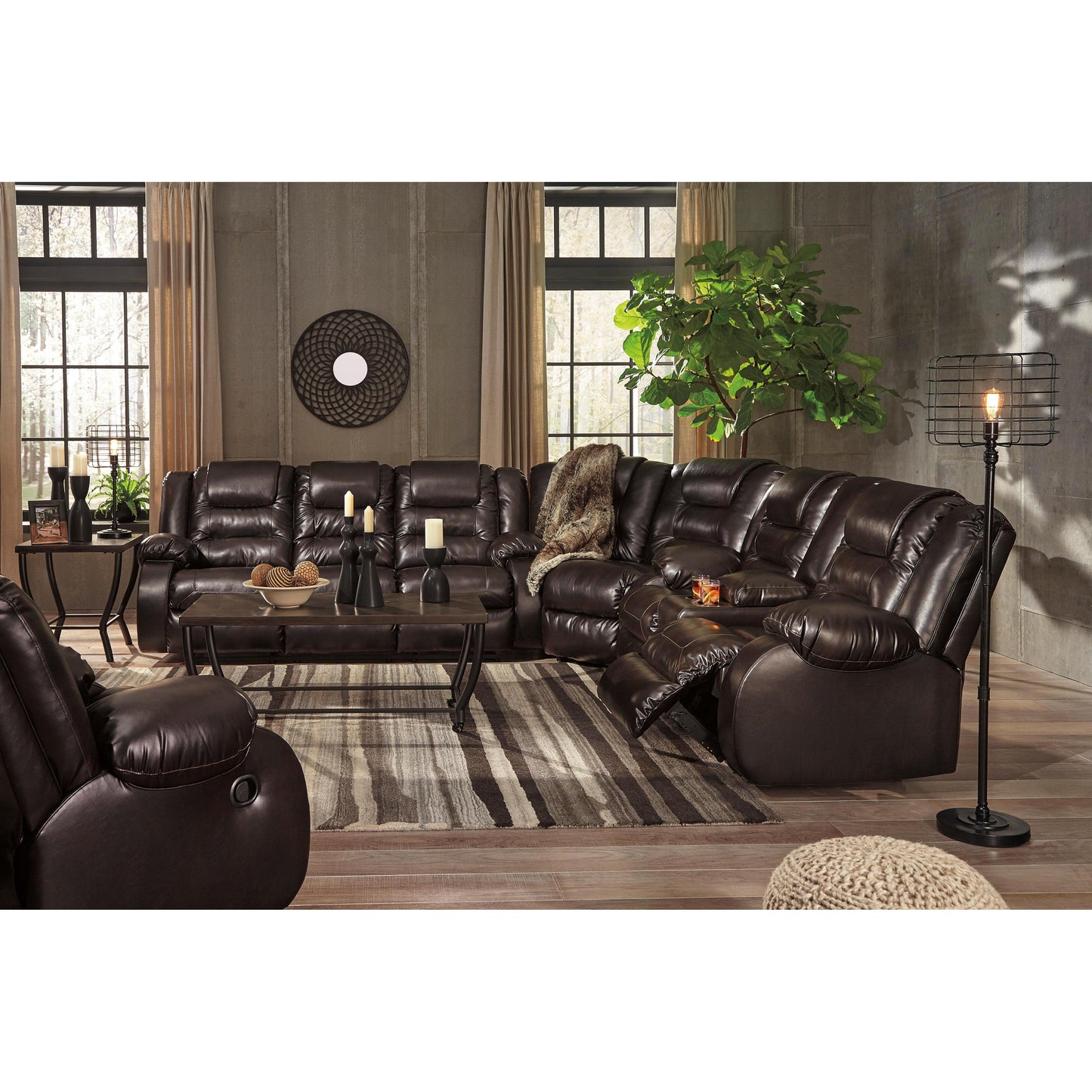 Signature Design by Ashley Vacherie Reclining Leather Look Loveseat 7930794