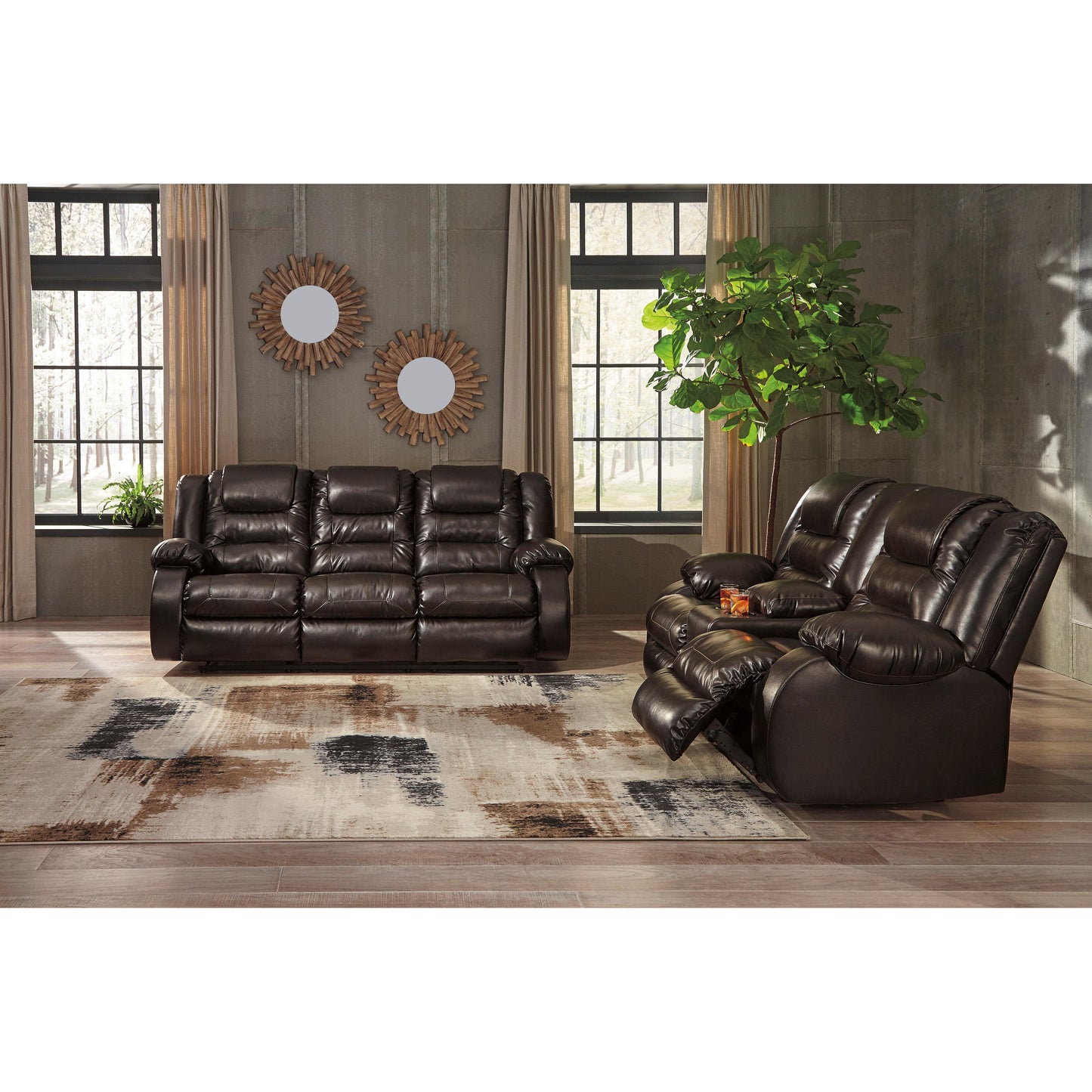 Signature Design by Ashley Vacherie Reclining Leather Look Loveseat 7930794