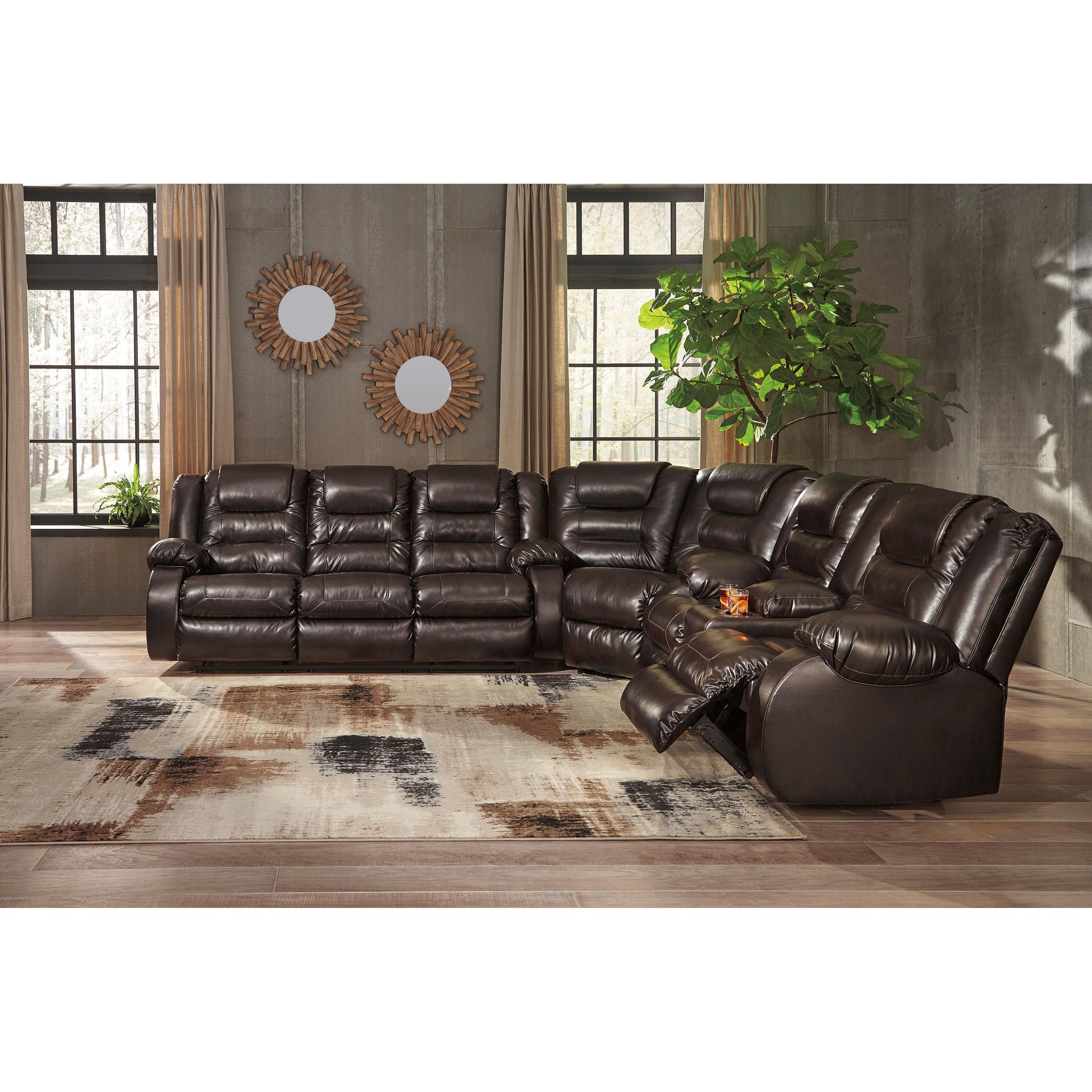 Signature Design by Ashley Vacherie Reclining Leather Look Loveseat 7930794