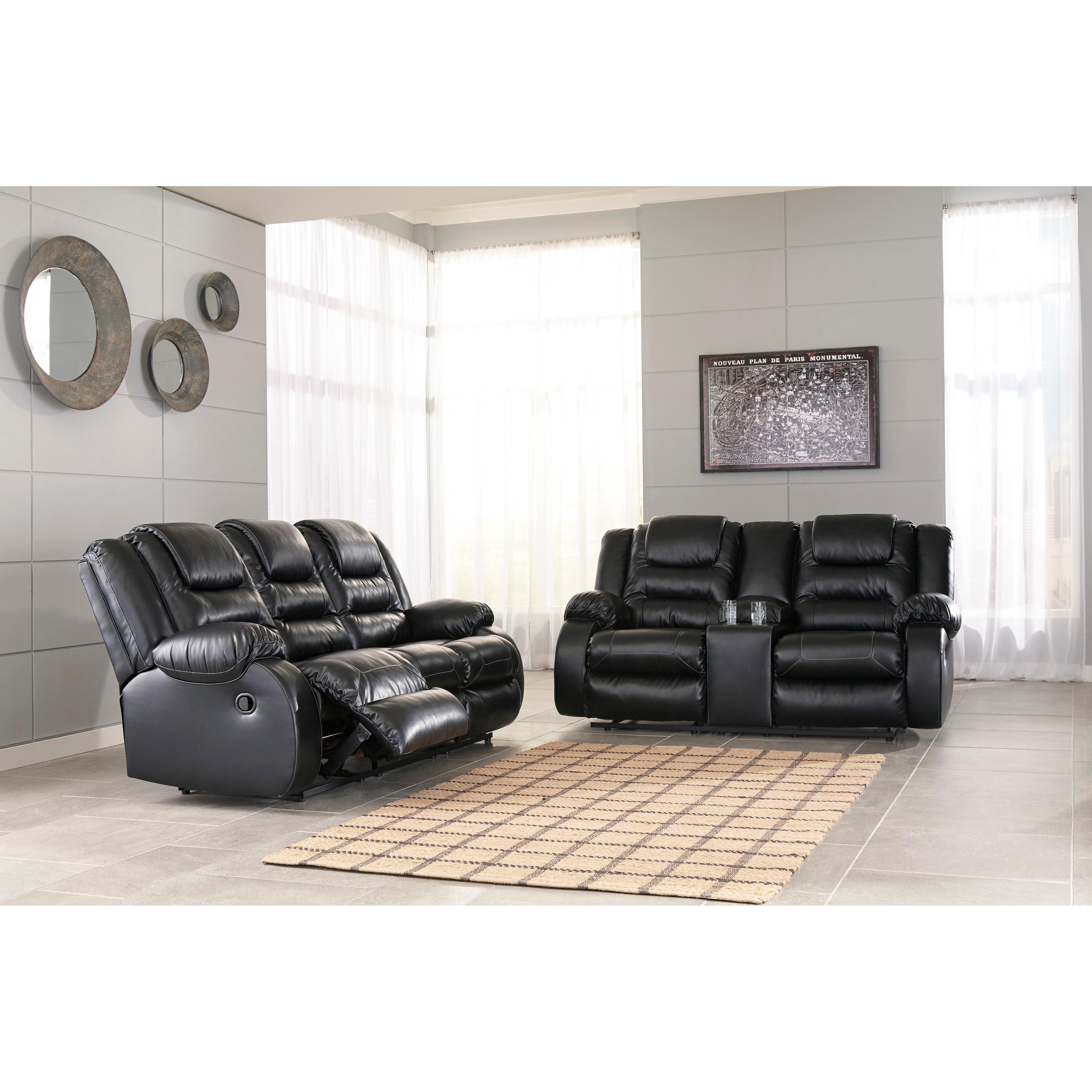 Signature Design by Ashley Vacherie Reclining Leather Look Loveseat 7930894