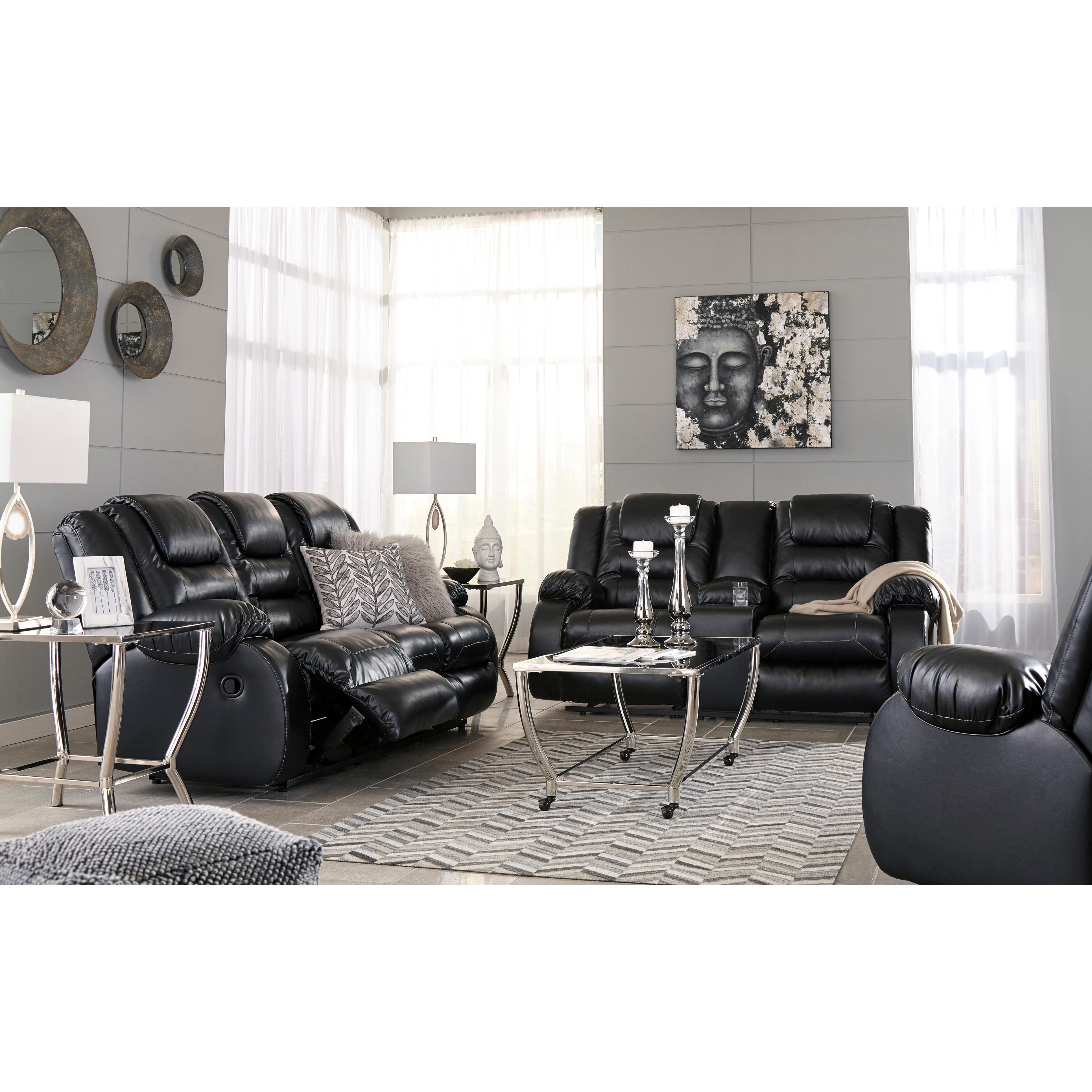 Signature Design by Ashley Vacherie Reclining Leather Look Loveseat 7930894