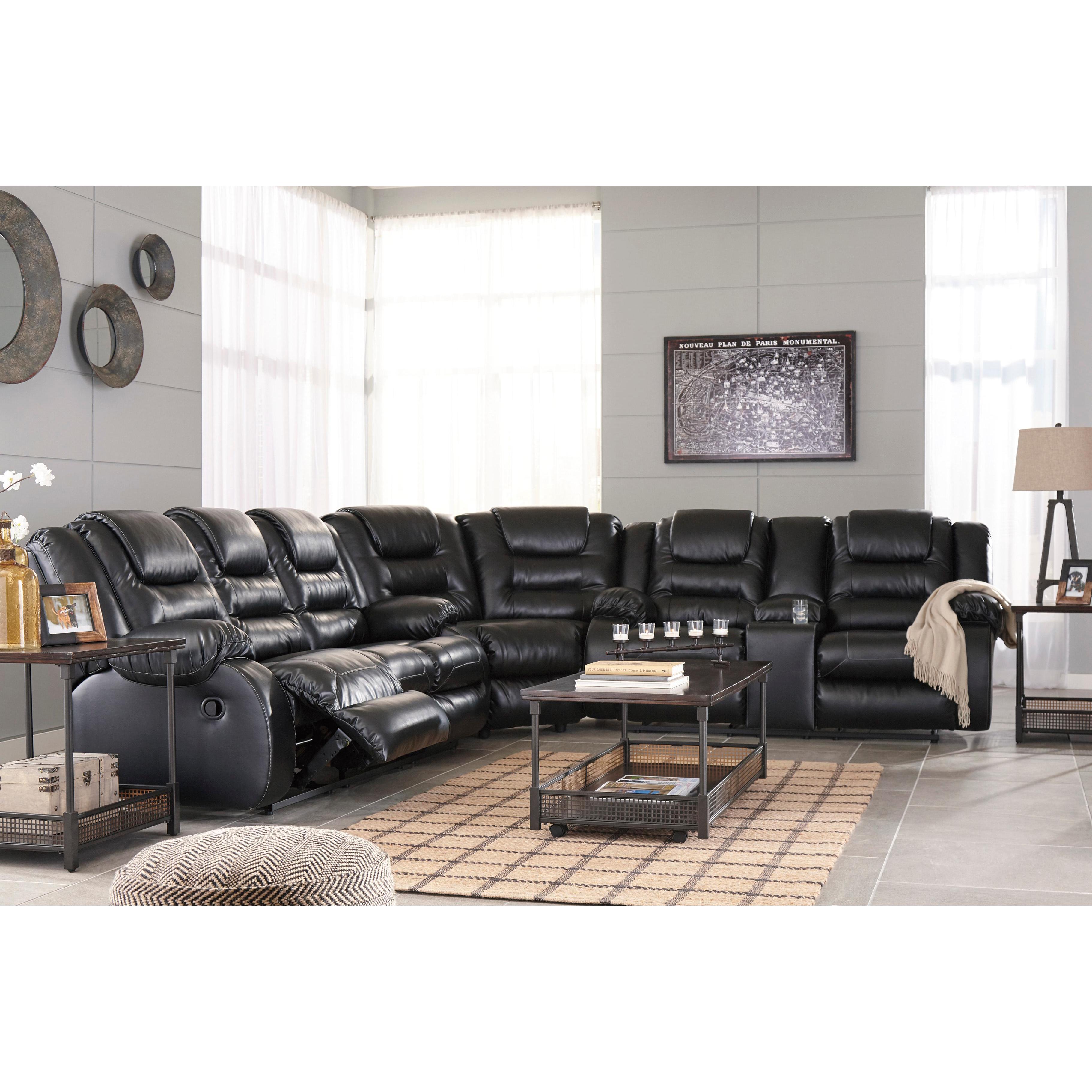 Signature Design by Ashley Vacherie Reclining Leather Look Loveseat 7930894