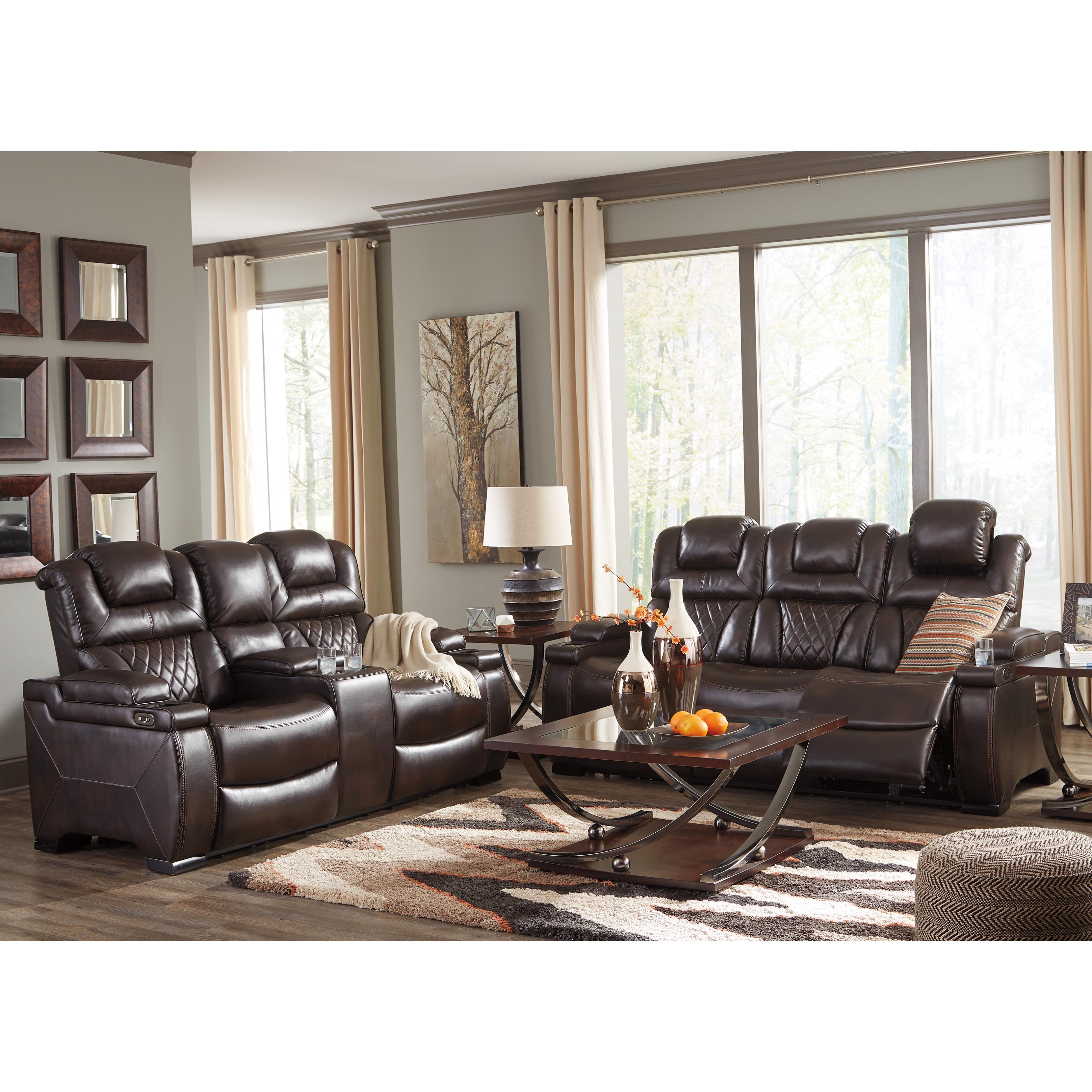 Signature Design by Ashley Warnerton Power Reclining Fabric Sofa 7540715