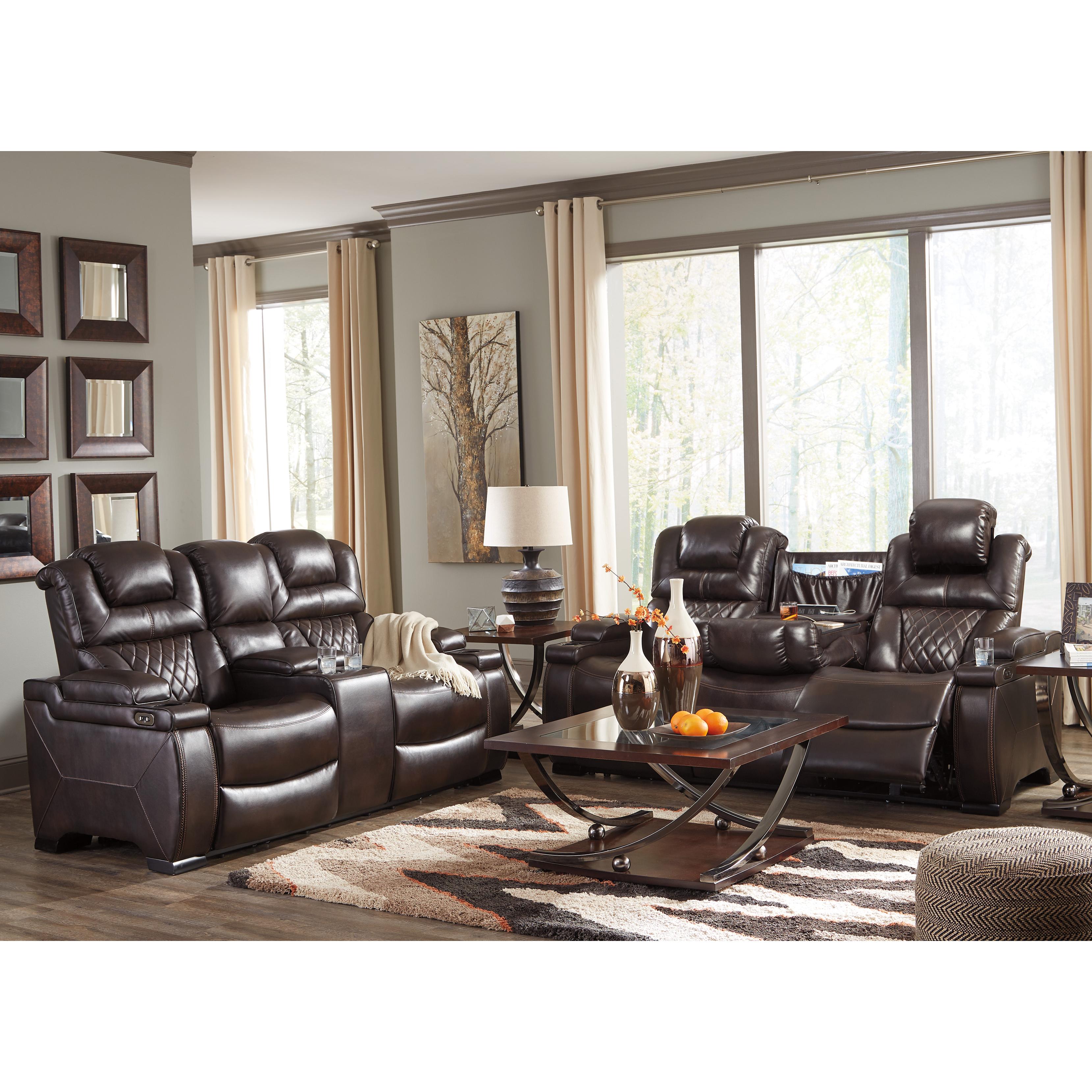 Signature Design by Ashley Warnerton Power Reclining Fabric Sofa 7540715